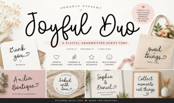 Joyful Duo: A Handwritten Font for Warm Branding