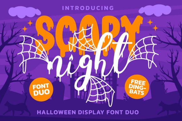 Scary Night Duo: A Spooky-Cute Font for Halloween Designs